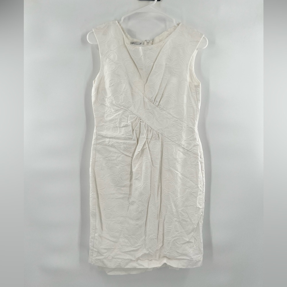 Maggy London white jacquard sleeveless dress size 10